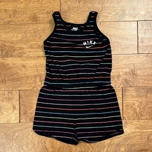 Toddler Girls Nike Striped Rainbow Romper - 4 - Black + Multicolor